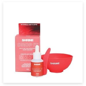 Drop it semi permanent hair dye in aqua and red. .68 fl oz